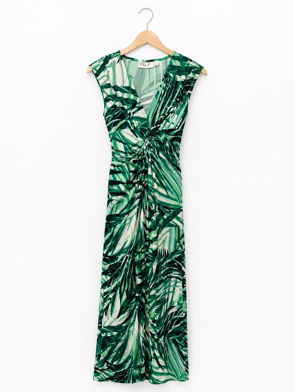 Eliza J Tropical Palm Print Twist Front Maxi Dress Size 4 | Resort Wedding Guest - Picture 2 of 6